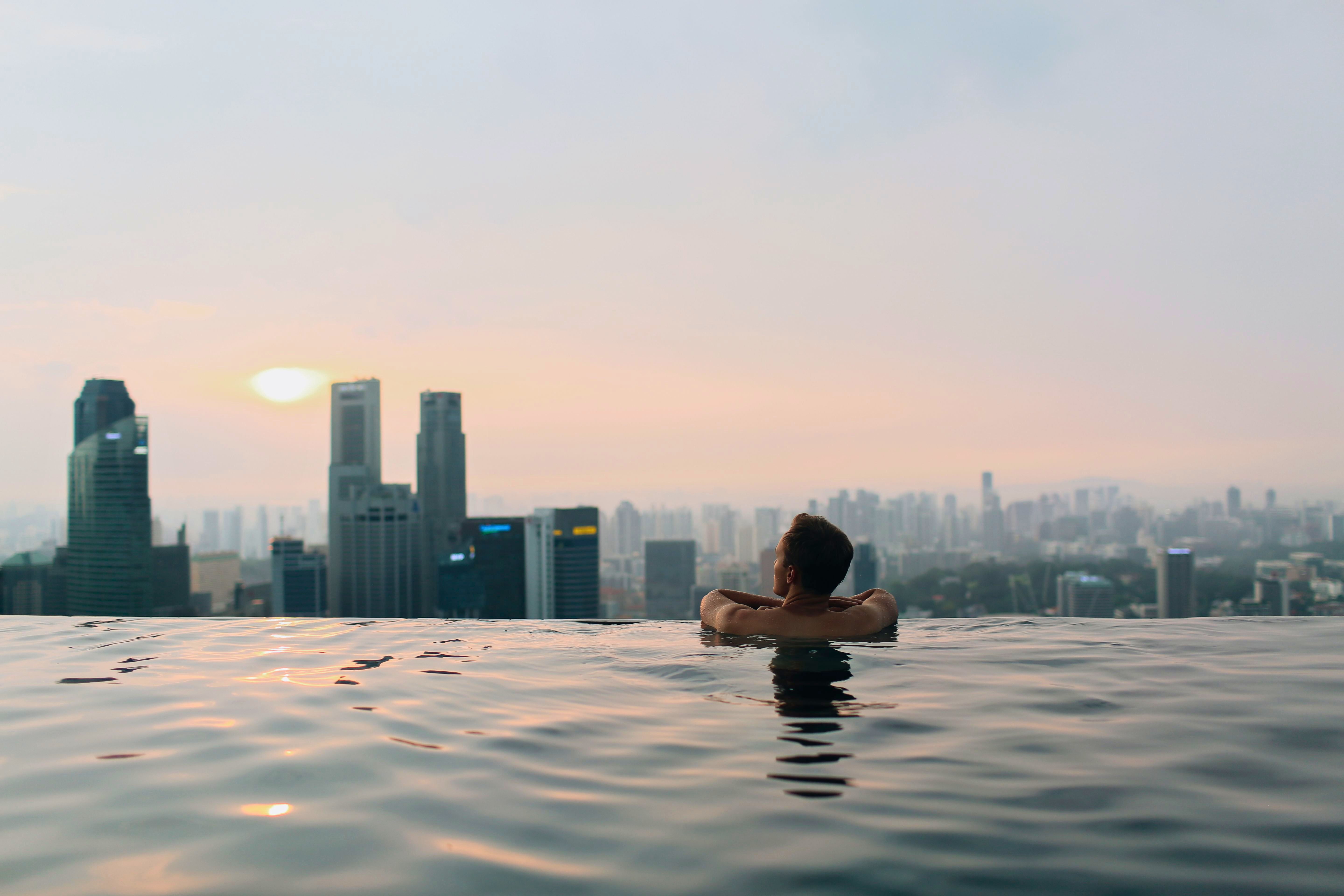 Infinity pool overlooking the city, Singapore